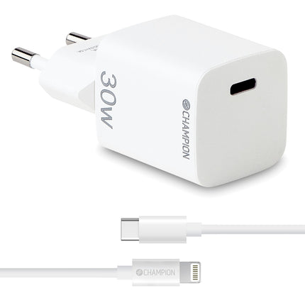 Nabíječka 30W + kabel USB-C na Lightning, bílá