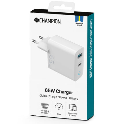 Nabíječka 65W GaN QC/PD bílá