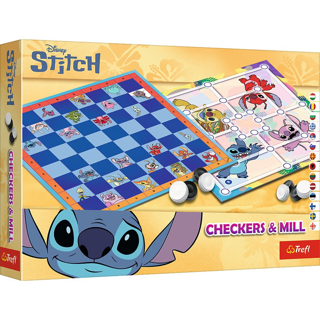 Dáma a mlýn – stolní hry s motivem Disney Stitch