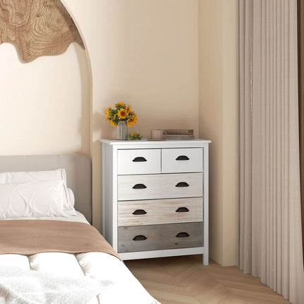 White 5-drawer chest of drawers - Bedroom & Living room storage