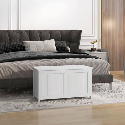 Úložný box s víkem a rukojetí, bílý, 81x40x46 cm