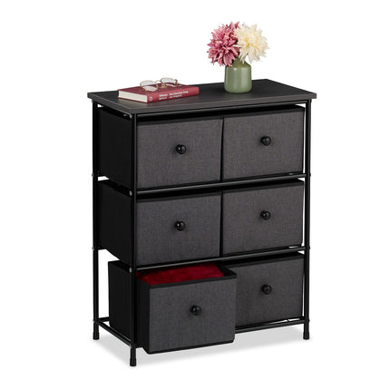 Chest of Drawers with 6 Fabric Compartments