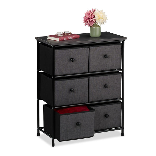 Chest of Drawers with 6 Fabric Compartments