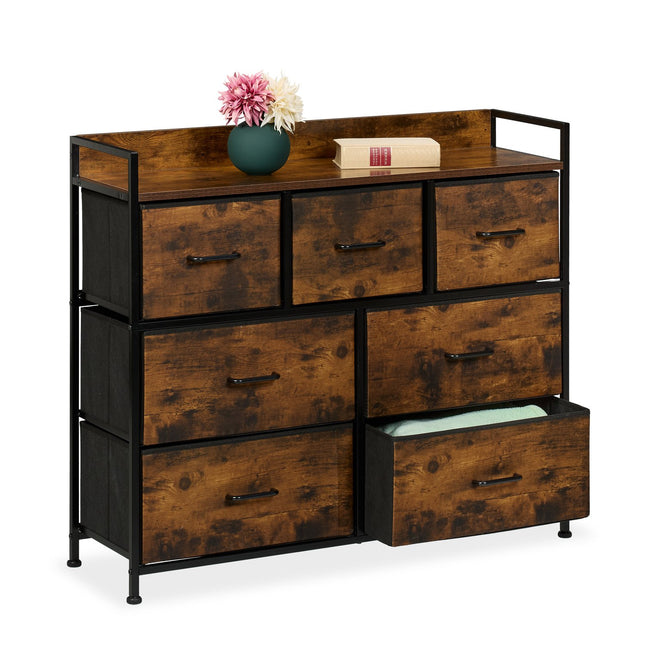 Chest of Drawers with 7 Fabric Storage Bins