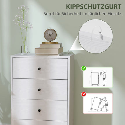 White wooden chest of drawers - Modern storage cabinet