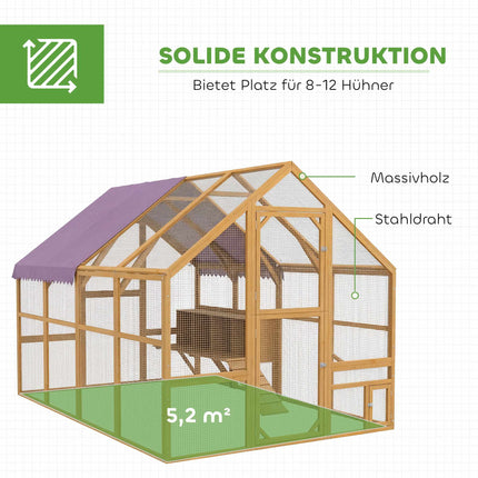 Kurník s výběhem, 4 snášková hnízda, pro 8-12 slepic