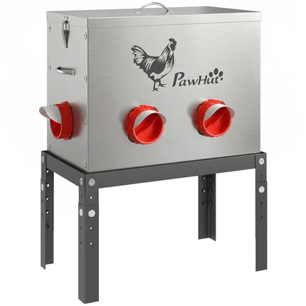 Chicken Feeder 18kg Capacity, Adjustable Legs, 6 Openings