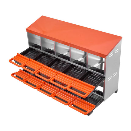 Chicken Nesting Boxes, 2-Tier 10-Compartment Roll-Out