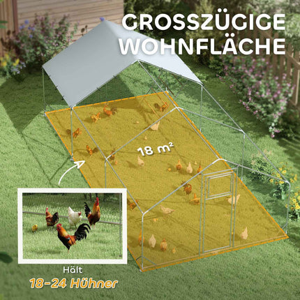 Ocelový kurník s UV ochranou, kapacita 18-24