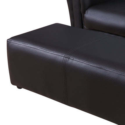 Dětské černé křeslo s podnožkou – pohodlné 83cm