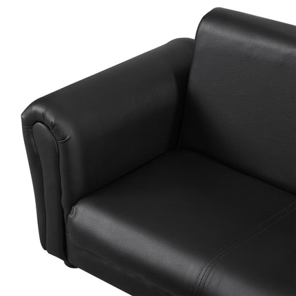 Dětské černé křeslo s podnožkou – pohodlné 83cm