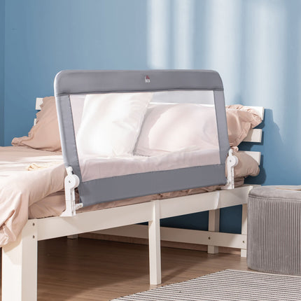 Dětská zábrana na postel, 120cm, kryt postele, šedá