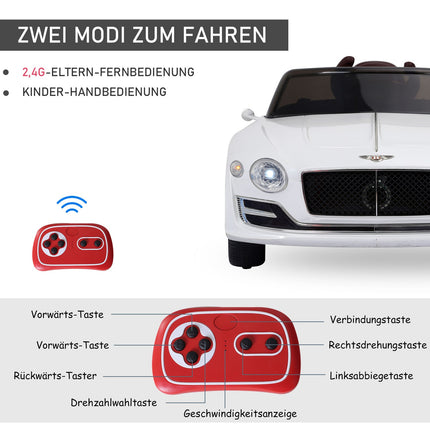 Dětské elektrické auto s dálkovým ovládáním - 2 motory, bílá, 108cm