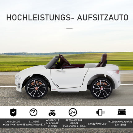 Dětské elektrické auto s dálkovým ovládáním - 2 motory, bílá, 108cm
