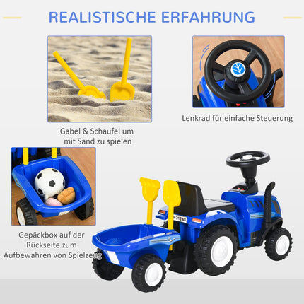Dětské auto s klaksonem - modrá, plast a kov