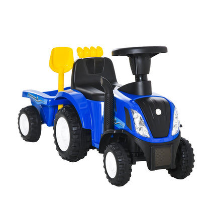 Dětské auto s klaksonem - modrá, plast a kov
