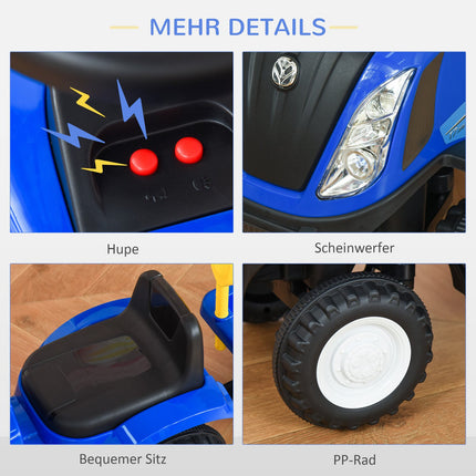 Dětské auto s klaksonem - modrá, plast a kov
