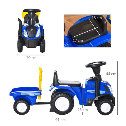Dětské auto s klaksonem - modrá, plast a kov