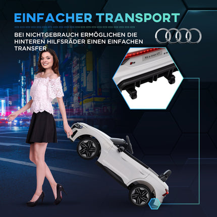 Electric car for children with remote control & music, 3-5 years, white