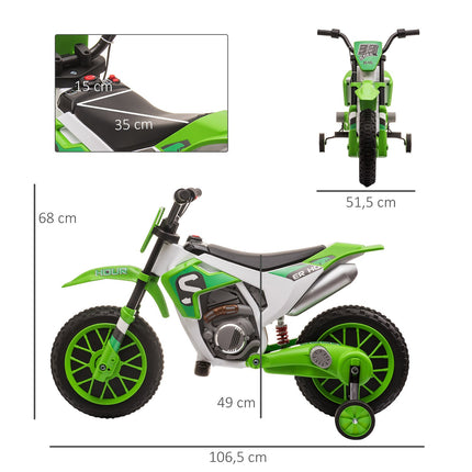 Dětská elektrická motorka 12V s pomocnými kolečky