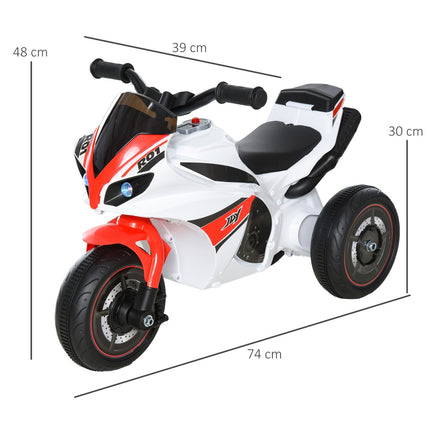Hračka motorka pro děti s hudbou, bílá, 18-36 měsíců