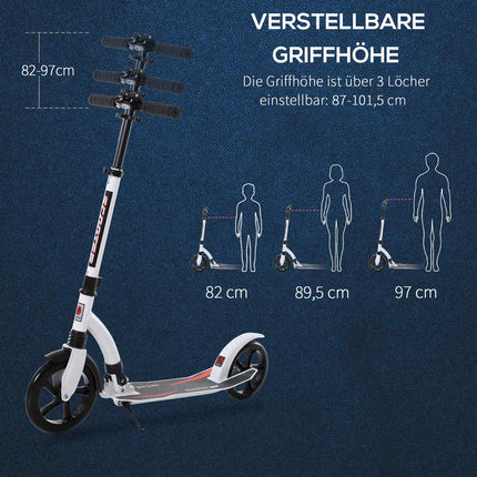 Kick scooter for teenagers, foldable and height adjustable, aluminum