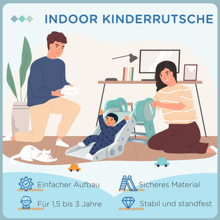 Dětská skládací skluzavka, do interiéru i exteriéru, 1.5-3 roky, zelená