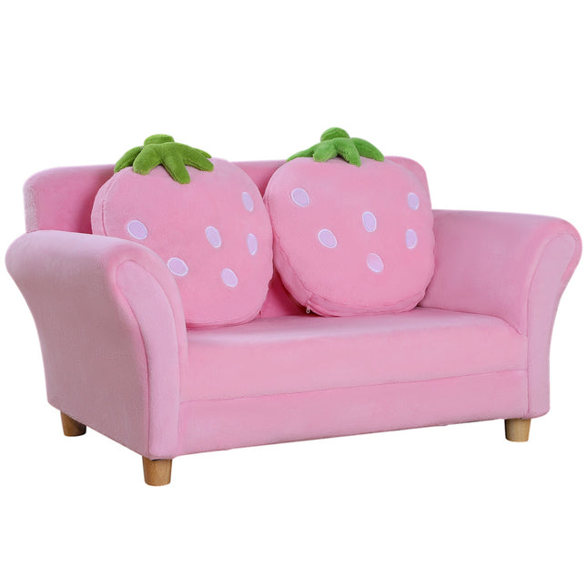 Dětské křeslo a pohovka jahoda – měkký, útulný design