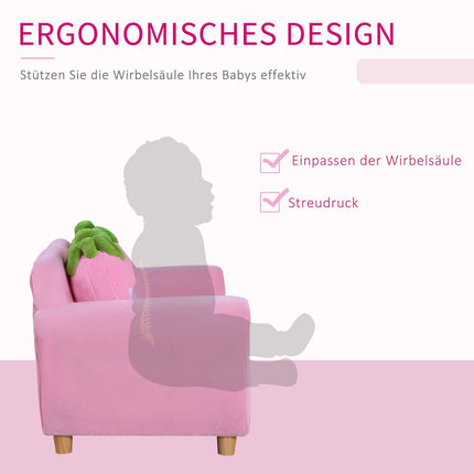 Dětské křeslo a pohovka jahoda – měkký, útulný design