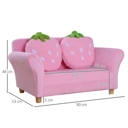 Dětské křeslo a pohovka jahoda – měkký, útulný design