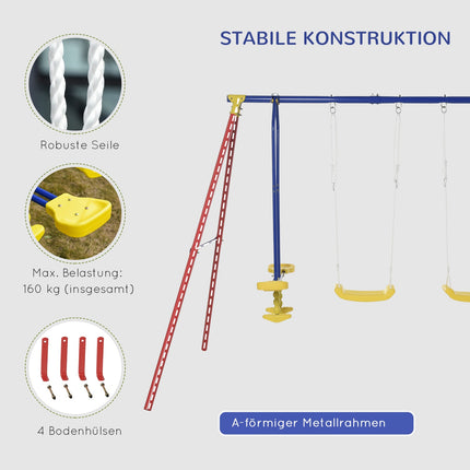 Nastavitelná dětská houpačka se 2 sedátky pro věk 3-5 let