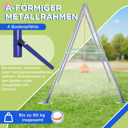 Zahradní houpačka ocelová pro dvě děti, 3-8 let, 2.69 m