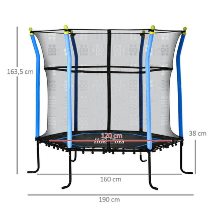 Dětská zahradní trampolína 5.3ft s ochrannou sítí, do 60kg