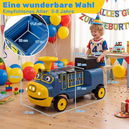 Children's 12V Electric Ride-On Car, Blue, 2 Seats & Motors