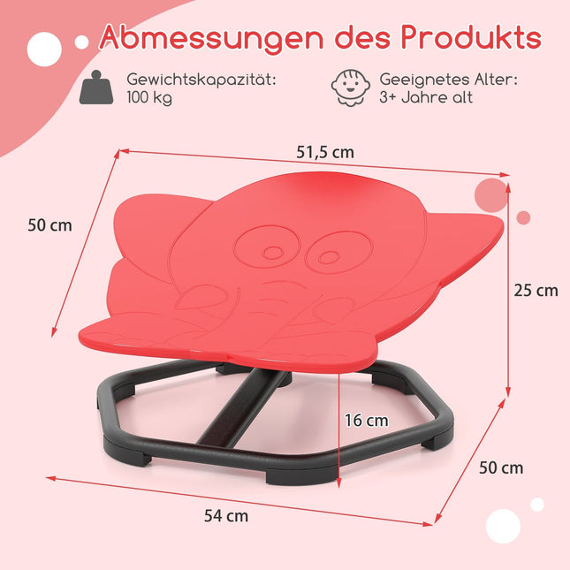 Dětské otočné senzorické křeslo 360, červený slon