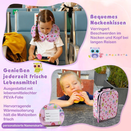 Dětská 5dílná sada zavazadel s batohem a polštářkem