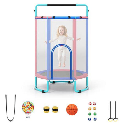 Children's 6-in-1 Trampoline with Safety Net, Blue