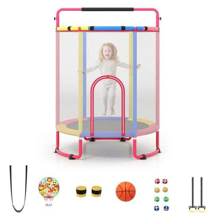 Children's 6-in-1 Trampoline with Swing & Gym Bar, Multicolour