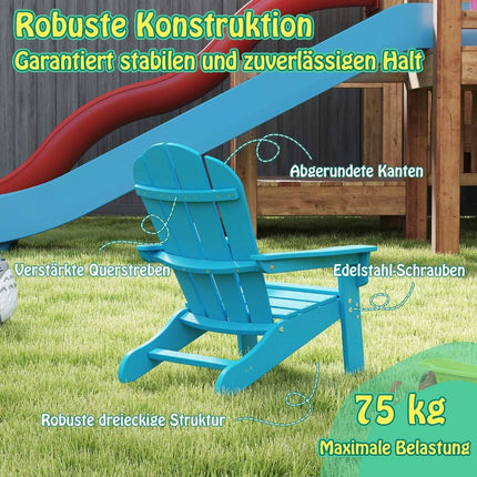 Dětské křeslo Adirondack, HDPE, ergonomické opěradlo