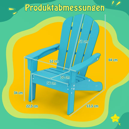 Dětské křeslo Adirondack, HDPE, ergonomické opěradlo