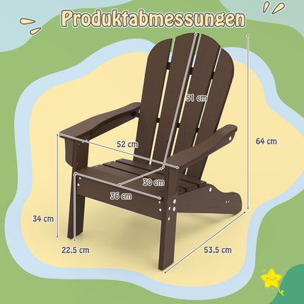 Dětské křeslo Adirondack, HDPE, ergonomické opěradlo