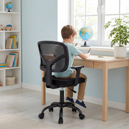 Children's Adjustable Desk Chair with Lumbar Support, Black