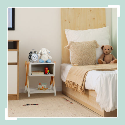 Children's Bedside Table with Open Shelf