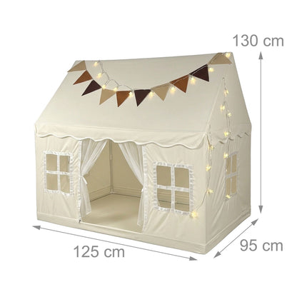 Children's Beige Play Tent with Lights, 130x125x95 cm