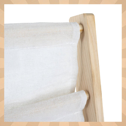 Dětská knihovna, 6 polic, dřevo a textil, 79x62.5x30 cm