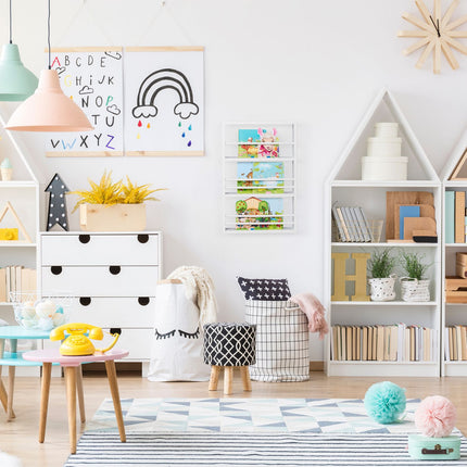 Children's Bookshelf with 3 Shelves, Wall-Mountable