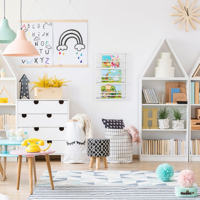 Kinderboekenkast met 3 planken, wandmontage
