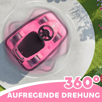 Dětské narážecí autíčko, otáčení 360, LED světla, hudba, růžové