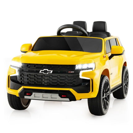 Dětské elektrické auto Chevrolet s dálkovým ovládáním 2.4G, odpružením, světly a hudbou, dětské autíčko žluté