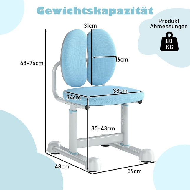 Dětská židle k psacímu stolu, nastavitelná výška, ergonomické opěradlo
